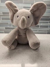 Baby Gund Flappy The Elephant Singing Peek A Boo Interactive 10 Inch Plush Gray