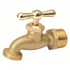3/4 In. MIP and 3/4 In. SWT X 3/4 In. MHT Lead Free Brass Hose Bibb Valve