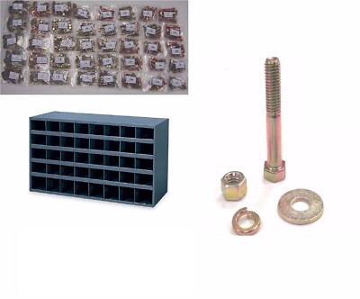 Grade 8 Bolt, Nut & Washer Assortment – 1500 Pieces With 40-Slot Storage Bin – Yellow Zinc 6 thumbnail image