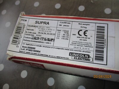 180x Lincoln Electric Supra 588695 3,2 x 350 mm Schweißelektroden Elektroden NEU