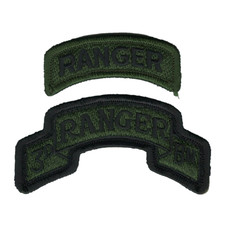 Ranger 3rd Battalion Patch tab set US Army Green Black Fits VELCRO® BRAND Loop