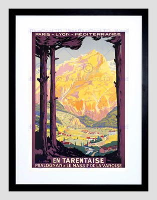 TRAVEL PRALOGNAN VANOISE FRANCE ALPINE RESORT MOUNTAIN VALLEY PRINT B12X6512