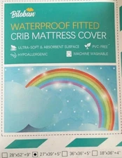 Biloban Waterproof Fitted Crib Mattress Cover 27"x39" Gray New Unused Open Pack