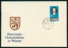 DDR FDC 1973 GOETHE WEIMAR EINZELFRANKATUR !! SO NICHT IM MICHEL !! hx91