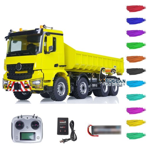 LESU RTR Hydraulic RC Full-Dump Truck 1/14 8x8 Tipper Model W/Hooks Light Sound - Picture 4 of 12