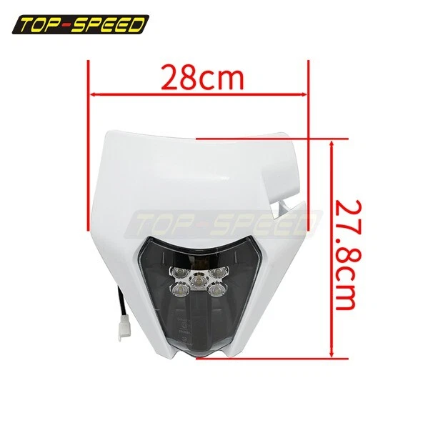 Máscara de carenado de faros LED E8 LED E8 para moto de cross Honda CR125M EXC XC XCF XCW SX SXF Foto 2 de 4