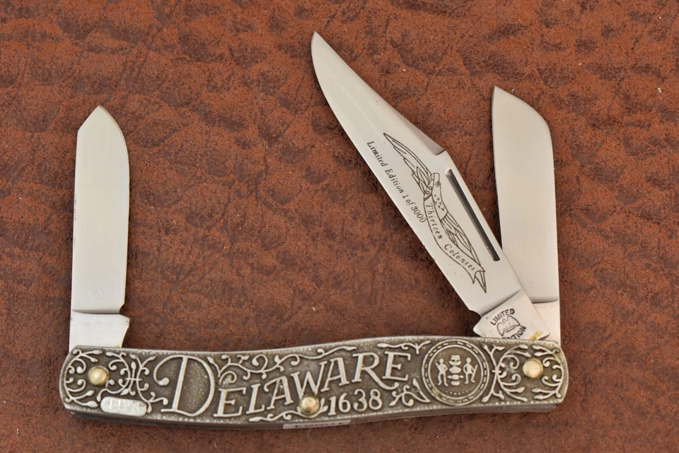 CUCHILLO DE COLECCIÓN SCHRADE USA SW CUT METAL STOCKMAN 1/3000 1976 DELAWARE (16564) Foto 3 de 4