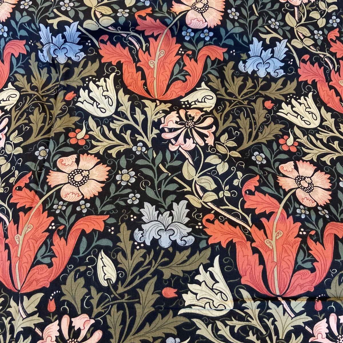 Compton Copyright Fabric Material Sanderson William Morris UK Vtg