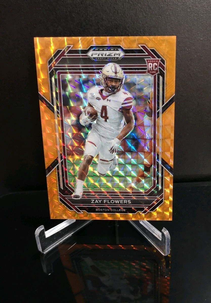 d 01/39 💥 ZAY FLOWERS RC SSP 2023 Panini Prizm DP Orange Rookie