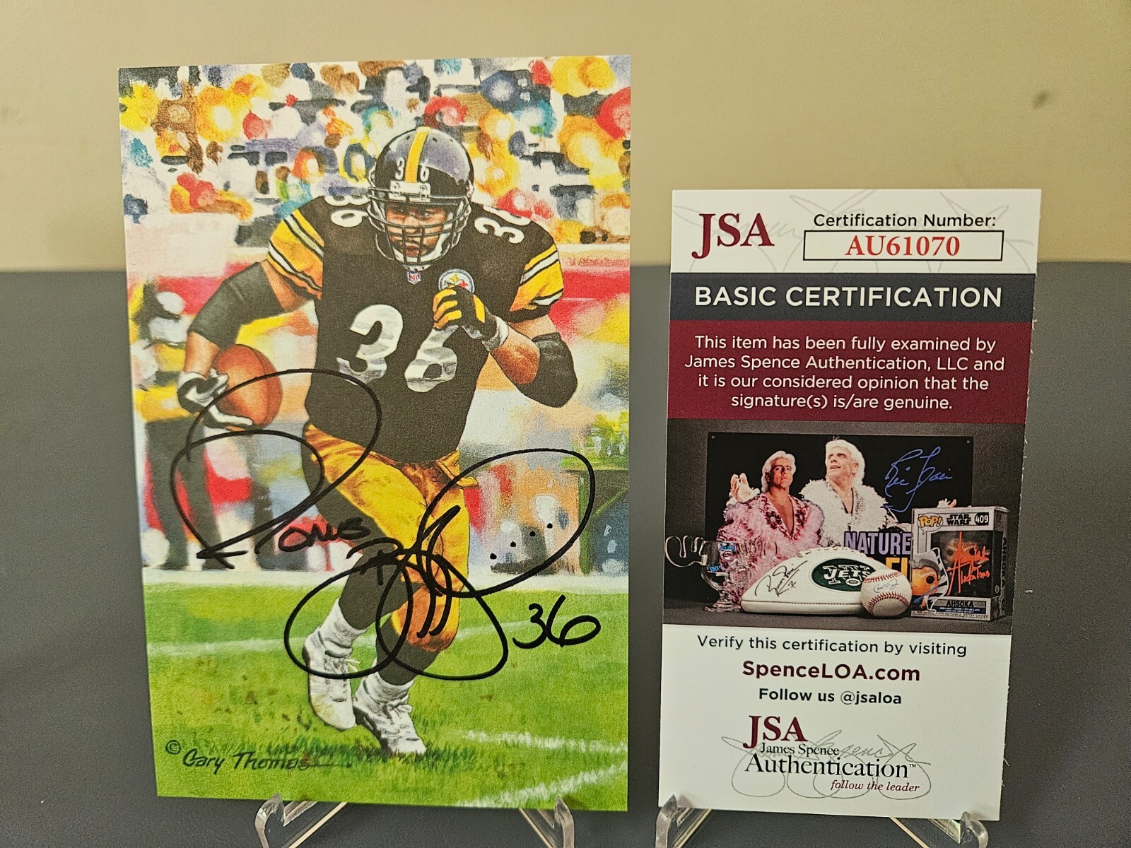 JEROME BETTIS "36" Signed 2015 HOF Goal Line Art Card GLAC - #/5,000 - JSA COA 