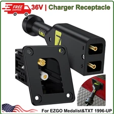 36V EZGO PowerWise Charger Receptacle & W/Handle Plug, Golf Cart Charging Port