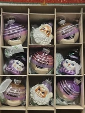 Christmas Shiny Brite Christopher Radko Set Of Nine Glass Vintage Style...