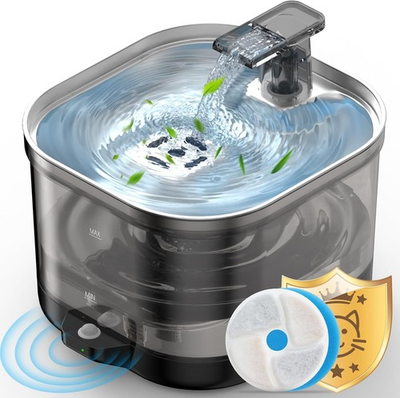 #ad Wireless Cat Water Fountain: Stainless Steel Pet Fountain for Drinking 5000mAh $28.39