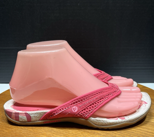 Merrell Performance Footwear Womens Sz 6 Thong Pink  Flip Flop Sandals Beachy - Picture 5 of 9