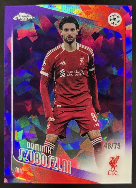 Dominik Szoboszlai 2025-26 Topps Chrome UEFA Club Competitions Sapphire /75
