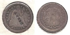 1853 Circulated Seated Liberty Dime with Arrows Counter Stamped "Derby"