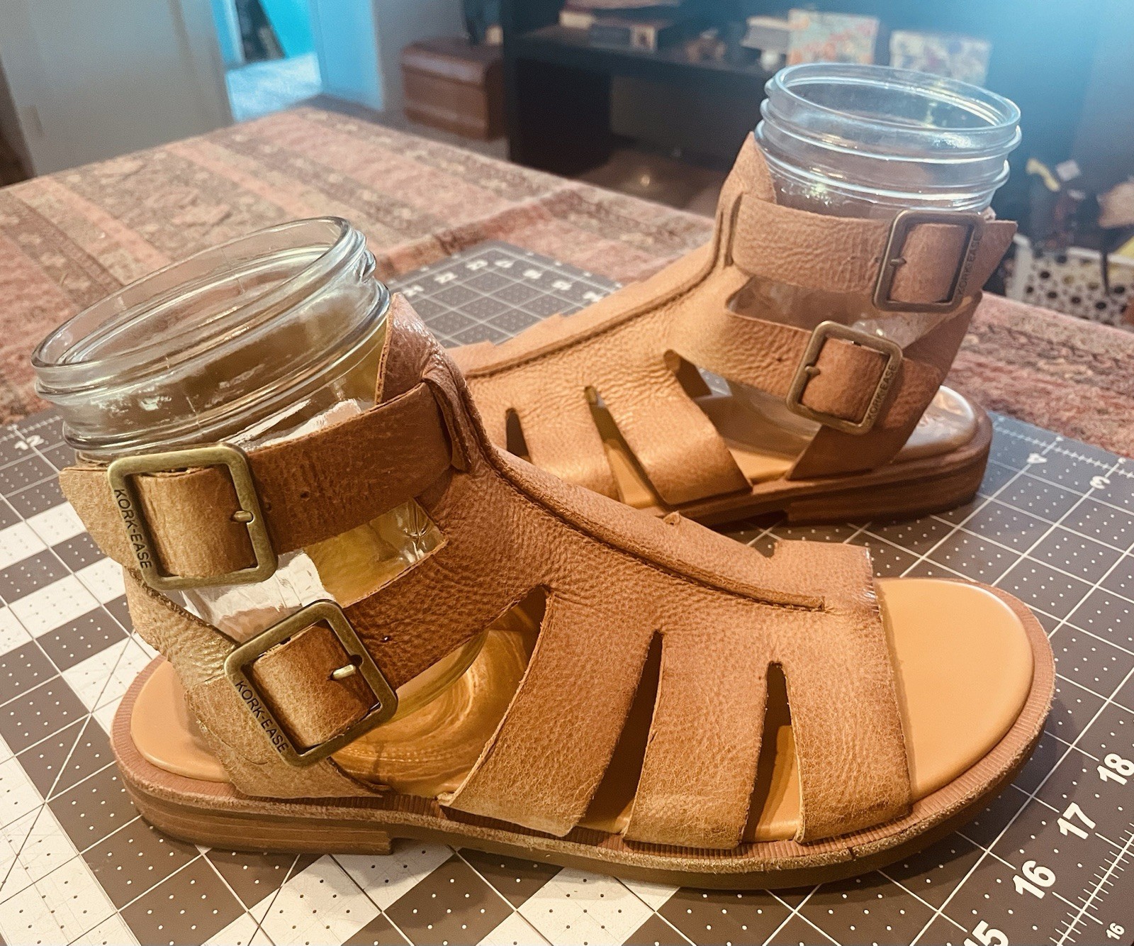 Kork-Ease Baltea Gladiator Sandals Womens Size 9 M Brown Leather Comfort Casual