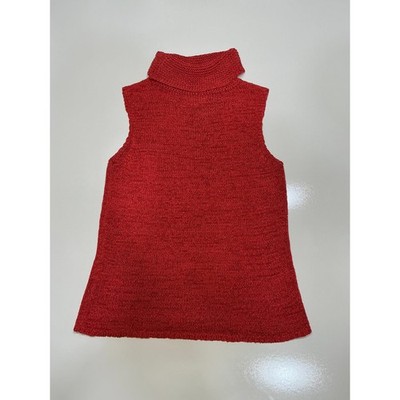 Burnt orange/red chunky knit, soft cowl neck sweater. Sigrid Olsen Sport size M