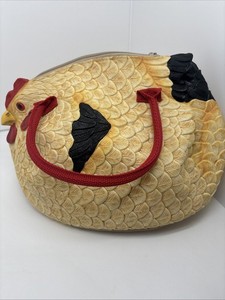 Coin Purse The Hen Bag BRIGHT HEN 100% Cotton Zip Pouch Hello