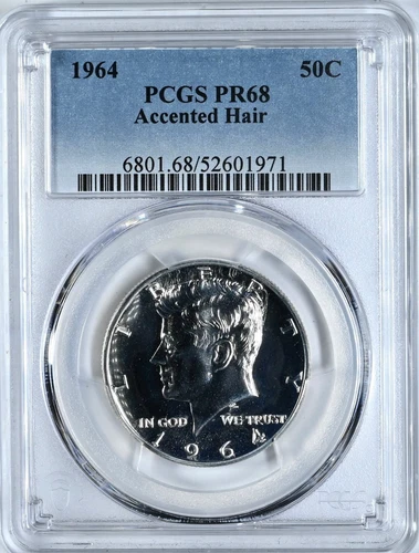 1964 Kennedy Half Dollar PCGS Graded PR68 Accented Hair Coin 6801