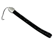 Cell Phone Lanyards Wrist Strap 4.5" Black With Square Black Rhinestones Bling