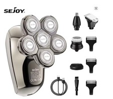 SEJOY 5 in 1 Electric Rotary Shaver For Men Bald Head Hair Beard Trimmer Kit US