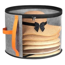 Oversized Clear Hat Storage Box for Women, Cowboy Hat Organizer for Grey