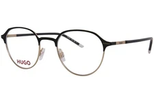 Hugo Boss HG-1234 2M2 Eyeglasses Frame Men's Black/Gold Full Rim Oval Shape 49mm