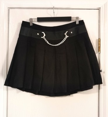 NWT Y2K Vintage Royal Bones Daang Goodman (Tripp) Black Pleated Skirt Women's XL