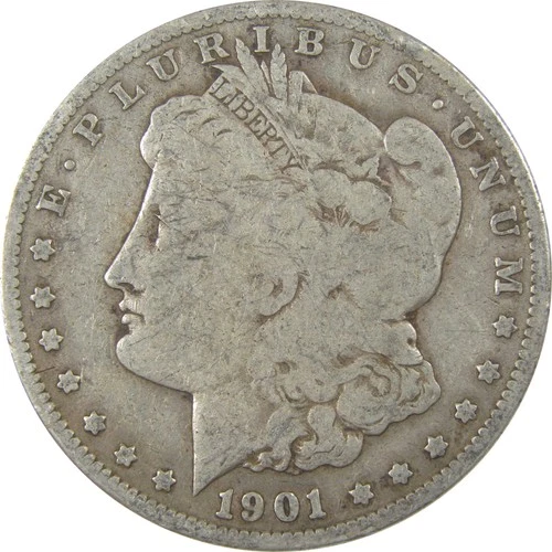 1901 S Morgan Silver Dollar VG Very Good $1 Coin SKU:I24326