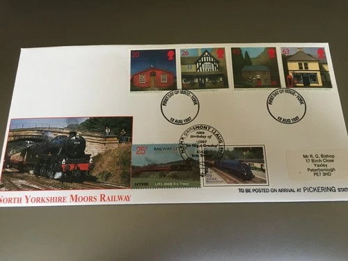 GB STAMPS NORTH YORKSHIRE MOORS RAILWAY FIRST DAY COVER 1997 POST OFFICES