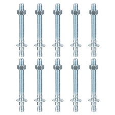 10Pcs 1/2" x 5-1/2" Wedge Anchors Good for Cement and Concrete Wall