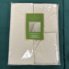 Kate Spade Tablecloth Set Cream Larabee Dot 9 Pieces W/ Napkins - NEW