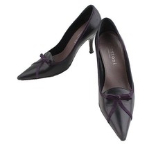 A Testoni Leder Pumps schwarz und lila 35 26810923