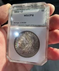 🌈 1884 O Morgan Silver Dollar Graded PCI MS63PQ Rainbow Toned beauty !!!!