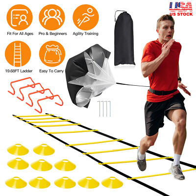 Agility Ladder Speed Set Running Parachute| Basketball Football Soccer Training