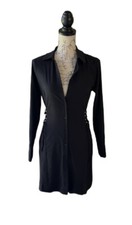 Fashion Nova black stretch lace up sides shirt dress women size S