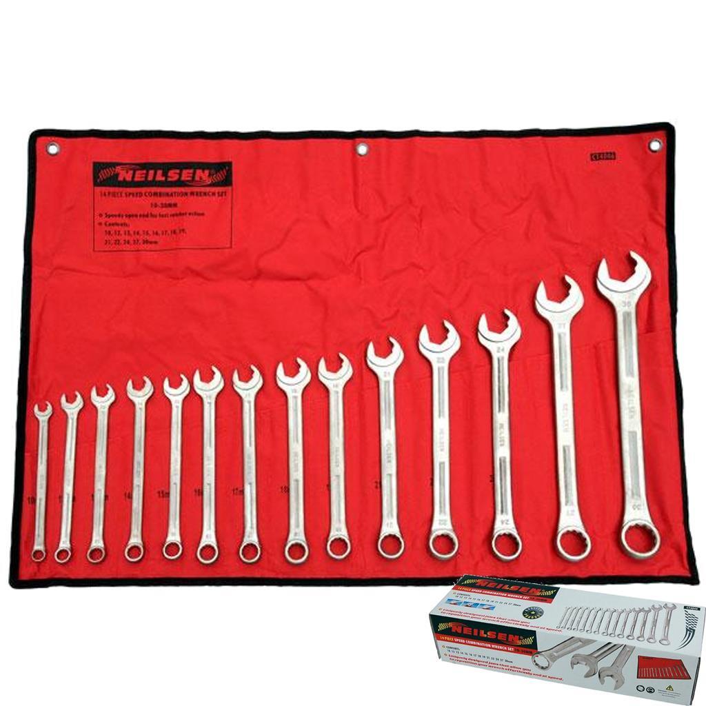 14pc Speed Metric Combination Spanner Wrench Set 10mm - 30mm CT4046