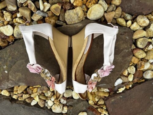 PATRIZIA Spring Step Harlequin Pink Floral T-Strap Flowers Wedge Sandals-Sz 38 - Picture 9 of 11