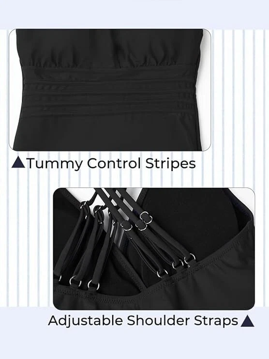 Damen Bauchweg Badeanzug Einteilig Figurformend Schlankheits Bademode 1025-ko - Bild 3 von 4