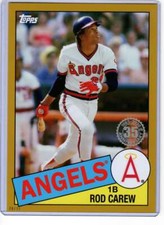 Rod Carew 2020 Topps 1985 35th Anniversary 5x7 Gold #85-23 /10 Angels 