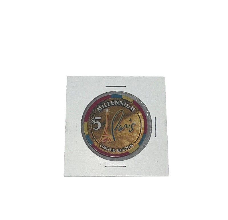 Paris Millennium $5, Year 2000, las vegas nv casino chip Limited Edition
