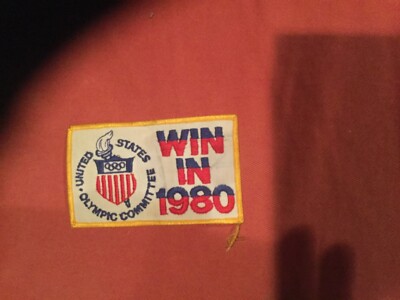 Vintage WIN IN 1980 United States Olympic Committee Embroidered Patch U.S.A.