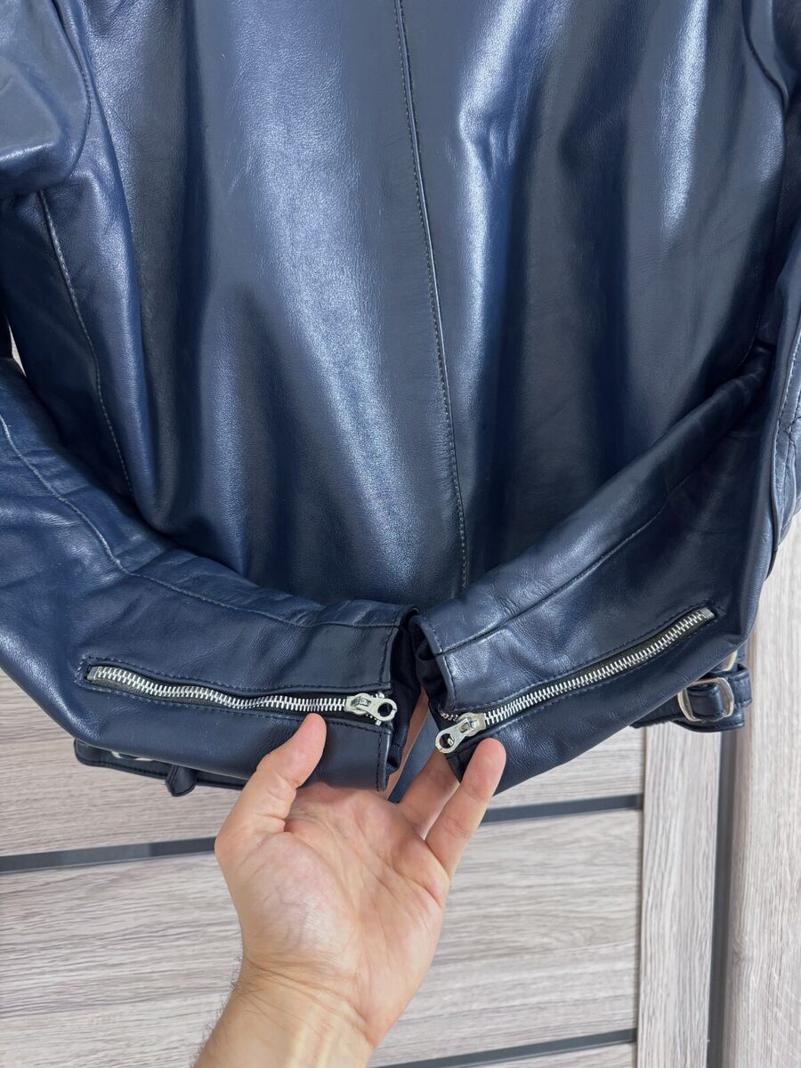 Vintage 70s Lewis Leathers Phantom Biker Leather Jacket Navy Vintage 70s Lewis Leathers Phantom Biker Leather Jacket Navy