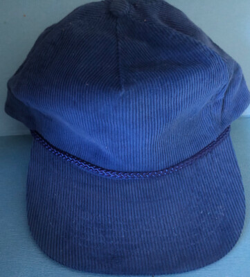 Vintage 80  90 s Cord Snapback Adjustable Hat OTTO Cap plain Royal Blue Rop