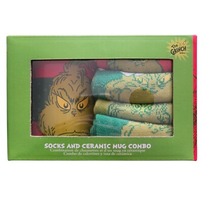 How The Grinch Stole Christmas Merry Grinchmas Socks & Ceramic Oval Mug Gift Set