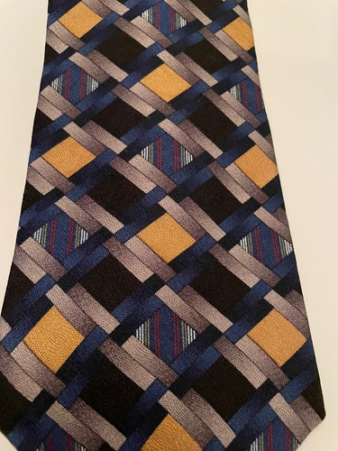 Lot Of 2 Robert Stock 100% Silk Ties Geometric Patterns - Picture 7 of 9