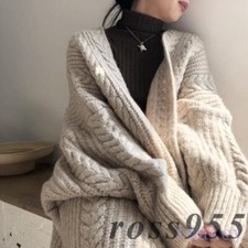 Womens Winter Cashmere Coat Sweater Jackets Knit Cardigan Outwear Oversize Free