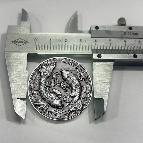 Lucky Koi Zinc Alloy Commemorative Coin Animal Medal Business Gift - Picture 5 of 7