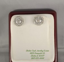 10kt White Gold Diamond Earrings TCW:1ct